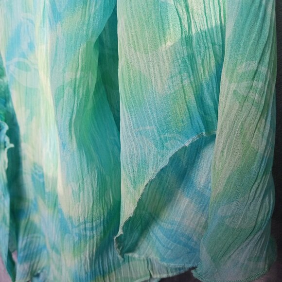 Coldwater Creek Sheer Beach Top Blouse Green XL - Picture 8 of 16